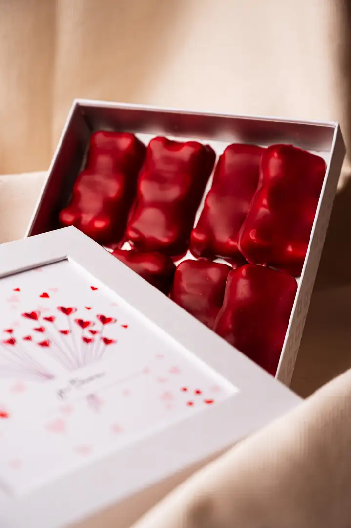 Ourson guimauve framboise