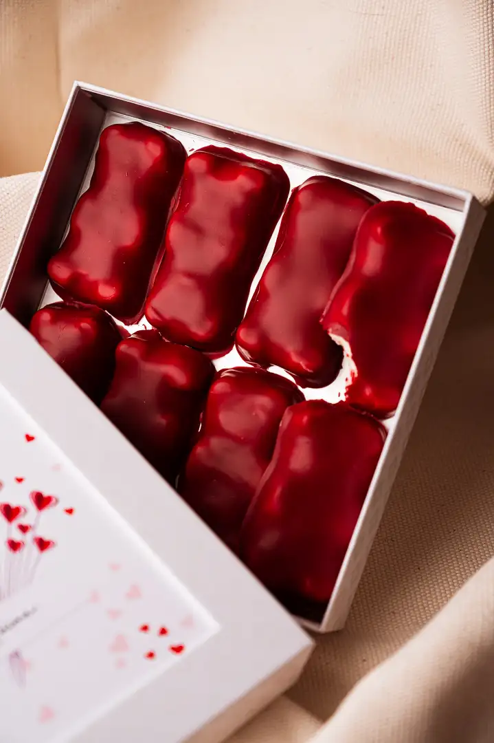 Ourson guimauve framboise