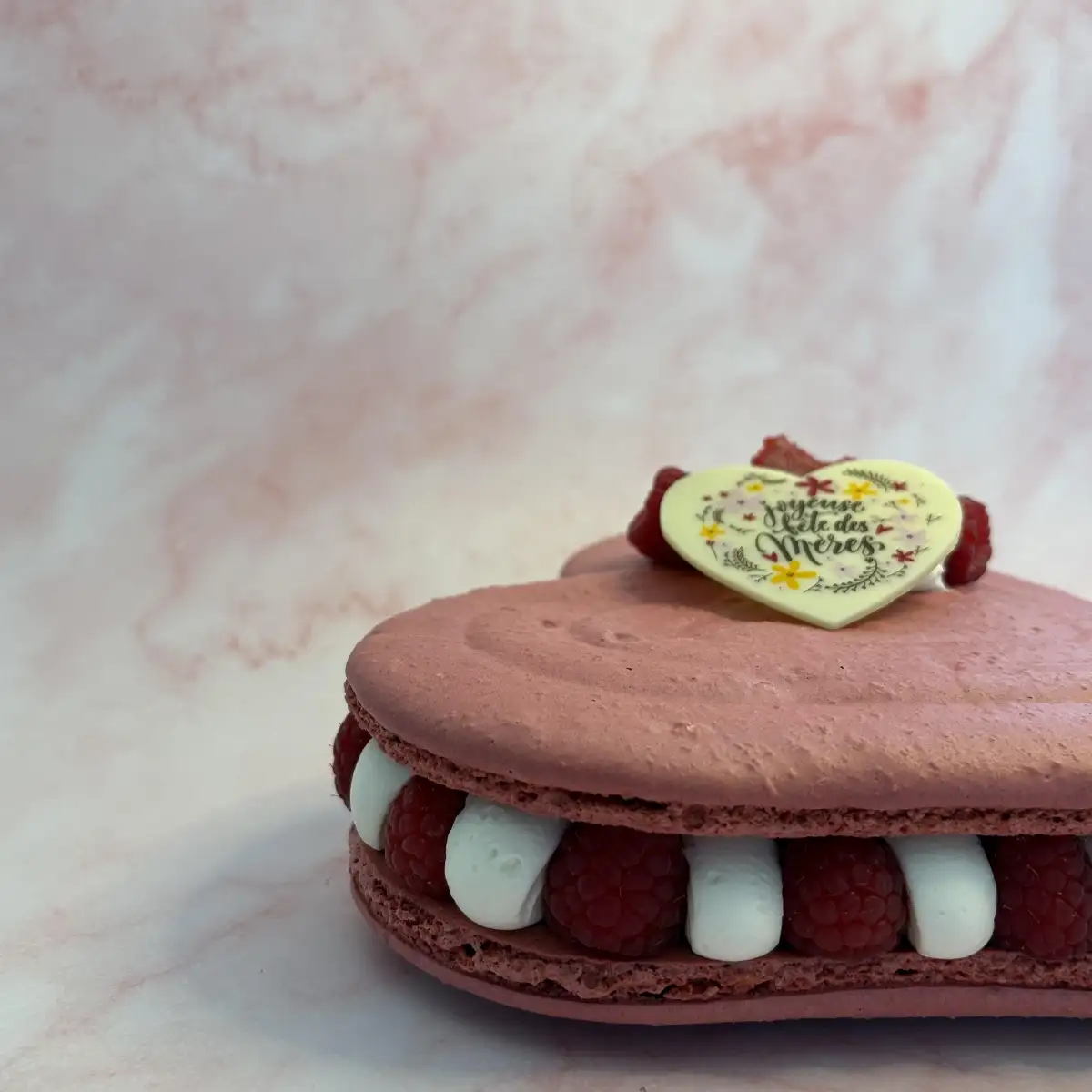Macaron framboise et arlequin